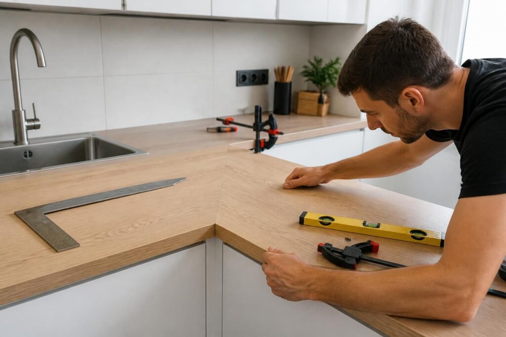 découvrez nos astuces pour un assemblage parfait de votre plan de travail cuisine, avec des conseils pratiques pour réussir un angle précis et esthétique.