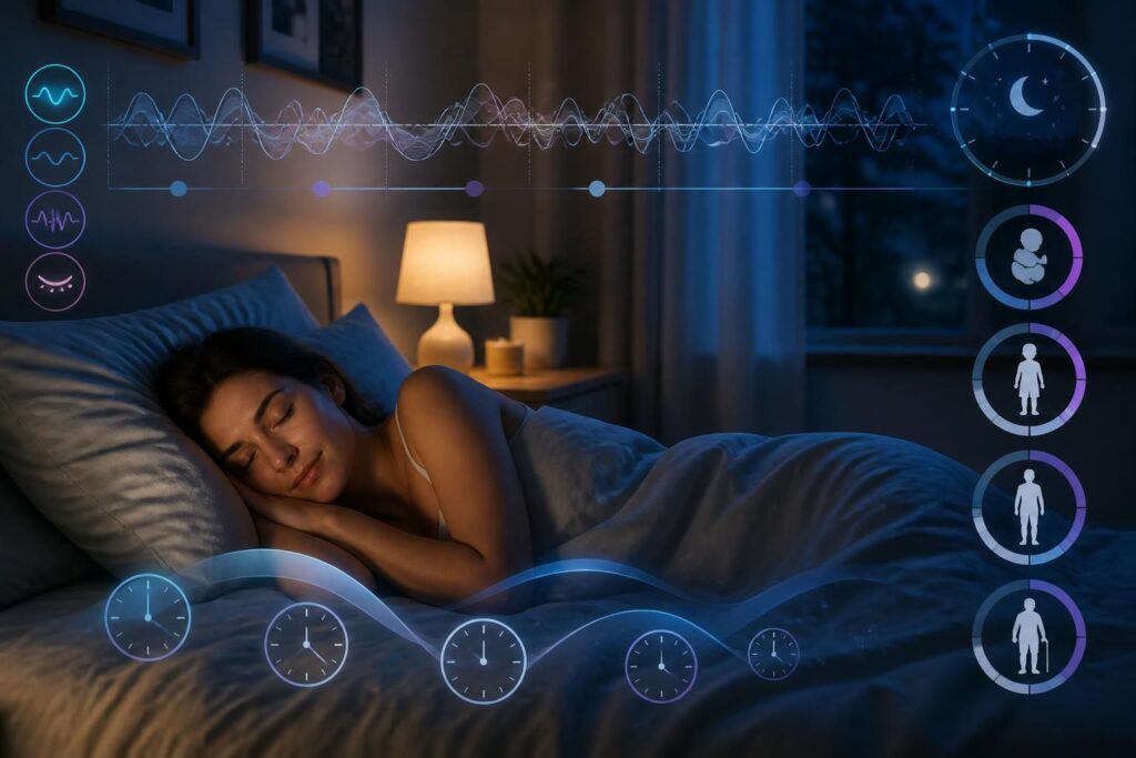 Combien de temps dure un cycle de sommeil selon l’âge et le type de sommeil