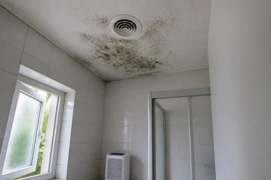 découvrez les causes courantes de la moisissure au plafond de votre salle de bain, les dangers pour la santé et des solutions efficaces à adopter, même avec une vmc en place.