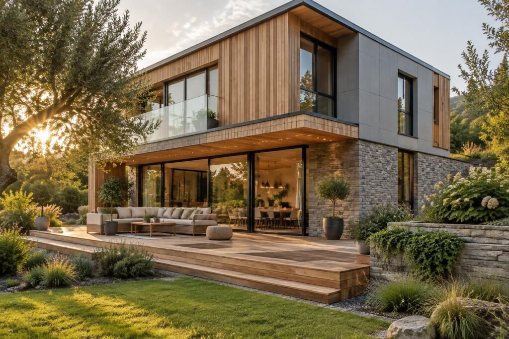 comparez les panneaux muraux extérieurs en bois, effet terrasse et matériaux durables pour choisir un revêtement adapté à votre maison.